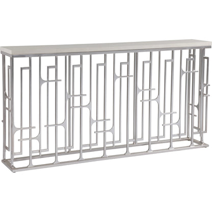 Mar Monte Grate Console by Artistica Home in silver leaf. Made from unique in a modern style.