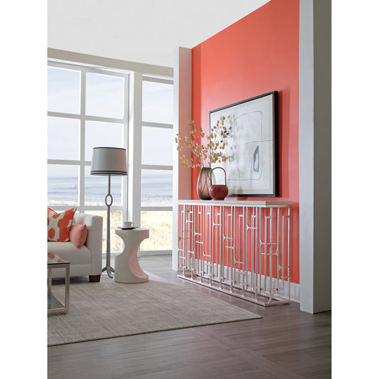 Mar Monte Grate Console by Artistica Home in silver leaf. Made from unique in a modern style.
