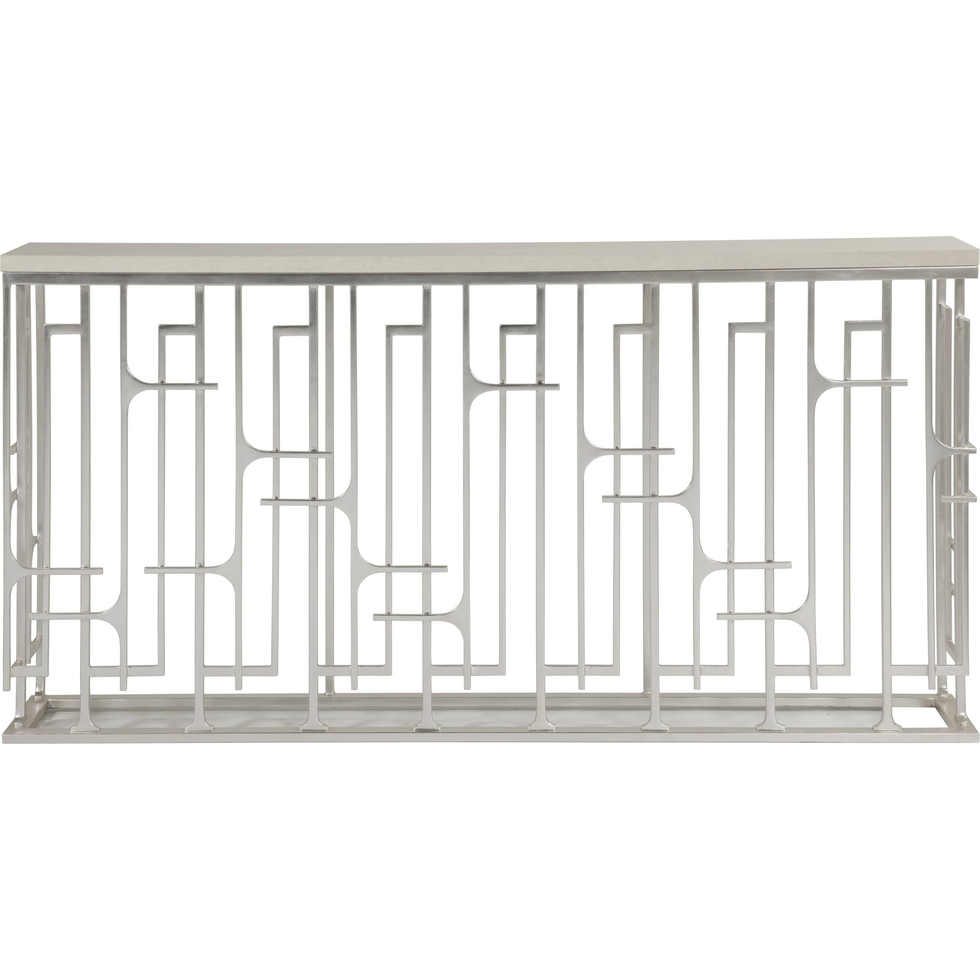 Mar Monte Grate Console by Artistica Home in silver leaf. Made from unique in a modern style.