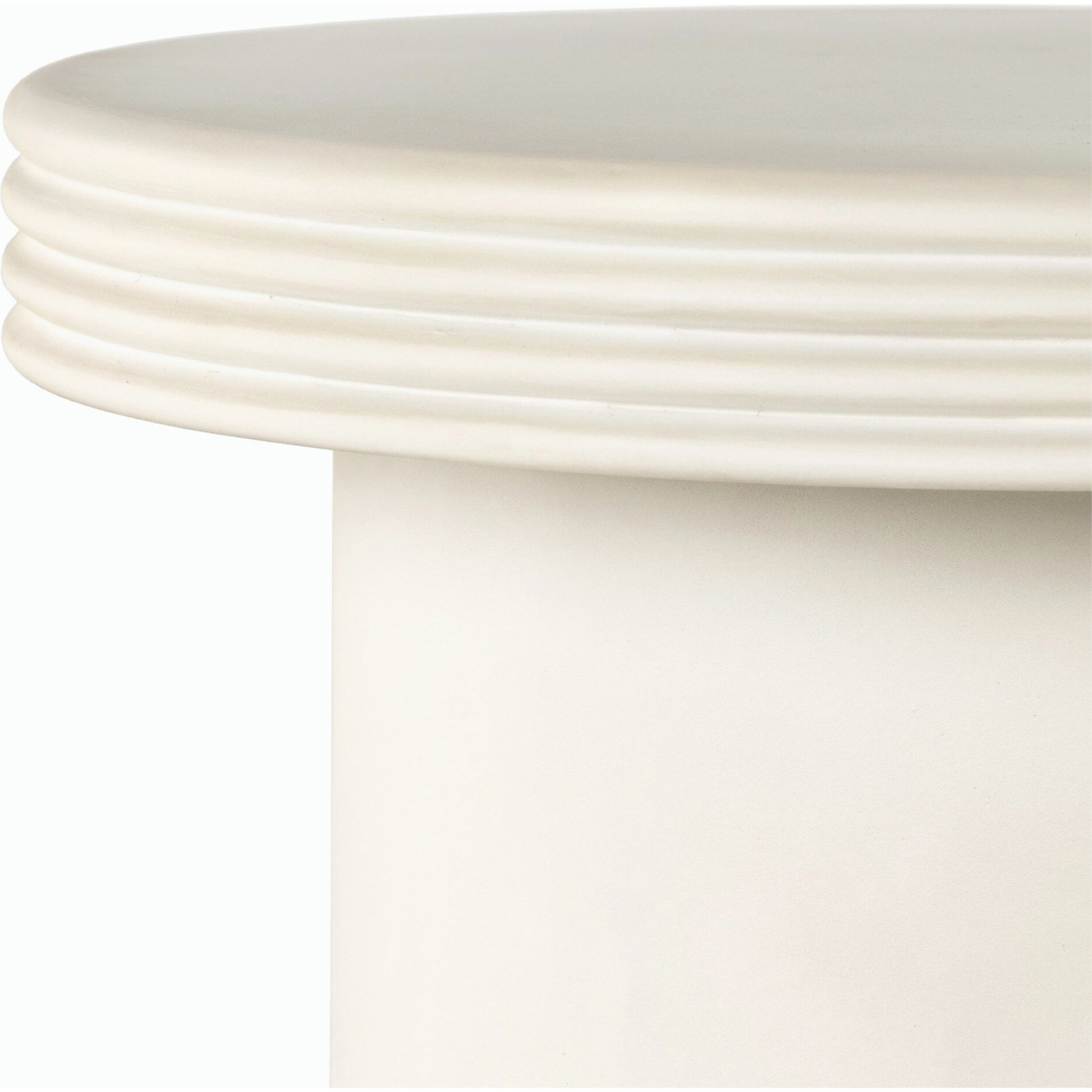 Grecia Outdoor End Table by Four Hands in white. Made from concrete in a modern style.