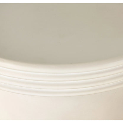 Grecia Outdoor End Table by Four Hands in white. Made from concrete in a modern style.