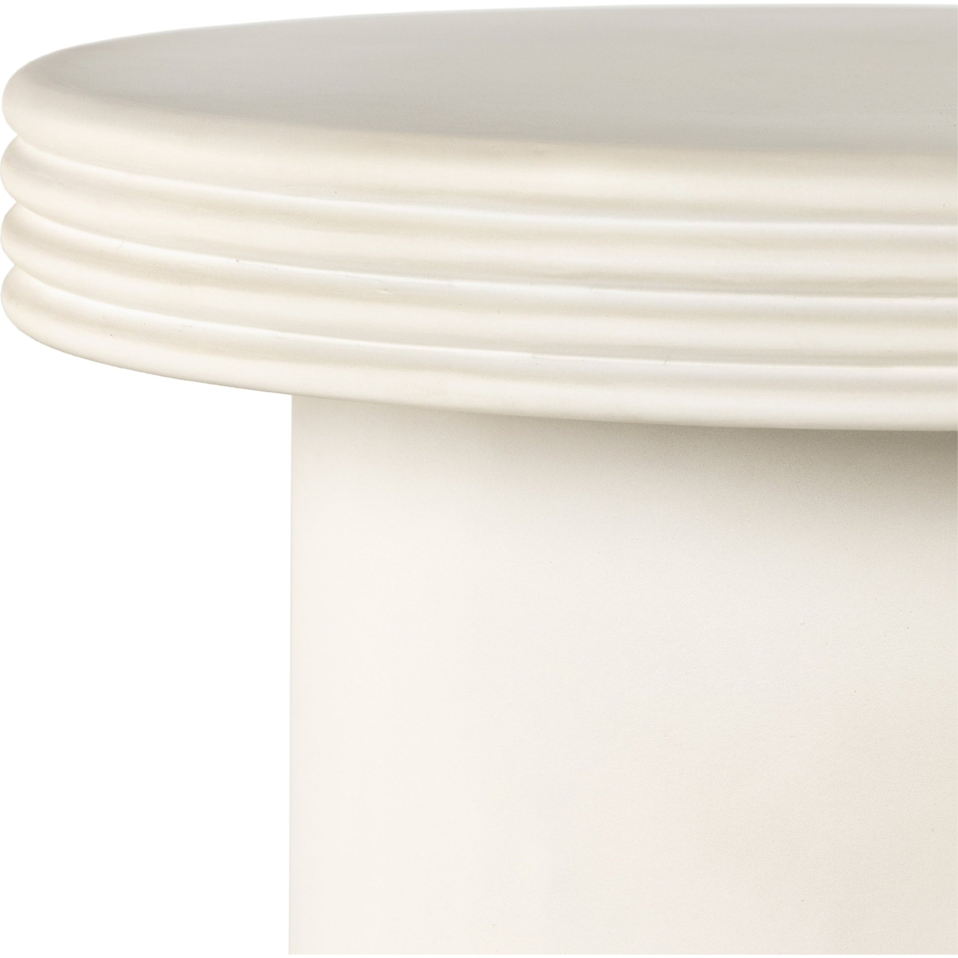 Grecia Outdoor End Table by Four Hands in white. Made from concrete in a modern style.