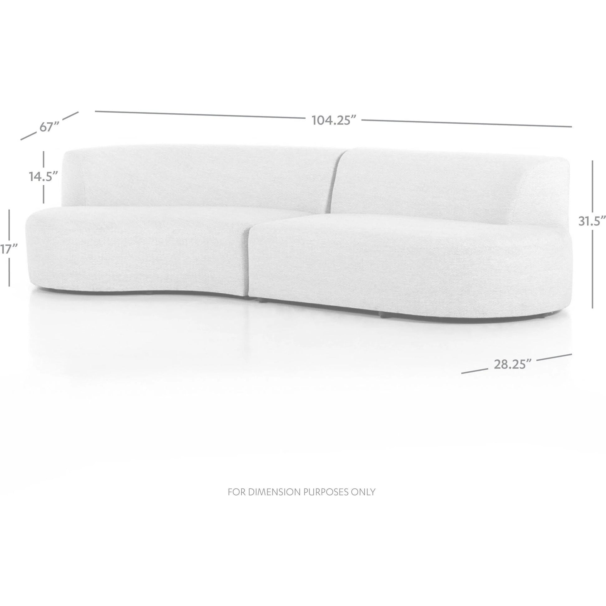 Opal Outdoor 2-Piece Sectional by Four Hands. Made from 100% olefin, 91% polyurethane foam pad, 9% polyester fiber batting, aluminum in a modern style.