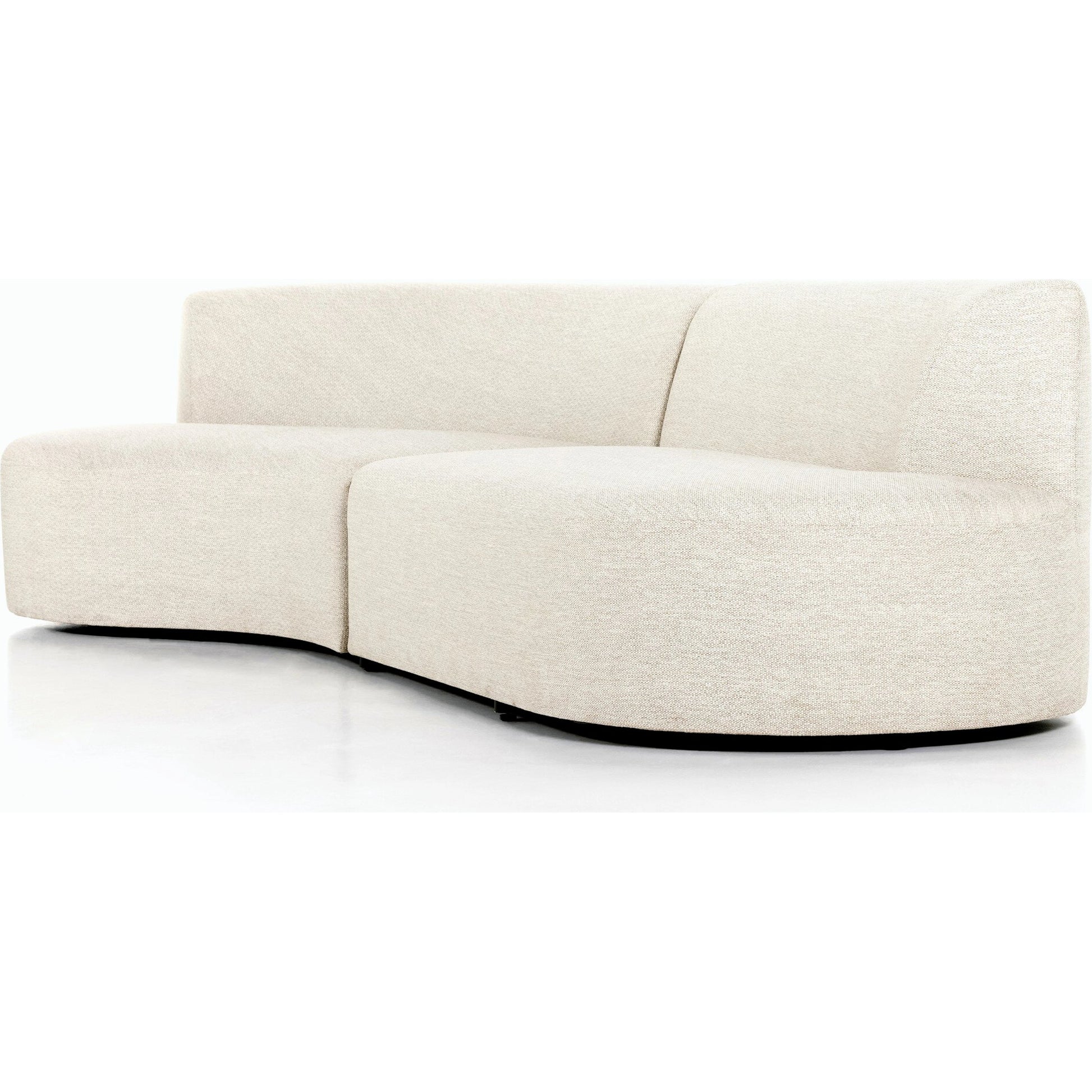 Opal Outdoor 2-Piece Sectional by Four Hands. Made from 100% olefin, 91% polyurethane foam pad, 9% polyester fiber batting, aluminum in a modern style.