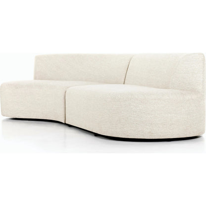 Opal Outdoor 2-Piece Sectional by Four Hands. Made from 100% olefin, 91% polyurethane foam pad, 9% polyester fiber batting, aluminum in a modern style.