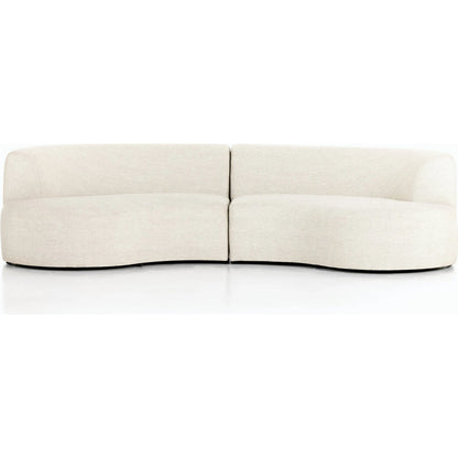 Opal Outdoor 2-Piece Sectional by Four Hands. Made from 100% olefin, 91% polyurethane foam pad, 9% polyester fiber batting, aluminum in a modern style.