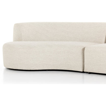 Opal Outdoor 2-Piece Sectional by Four Hands. Made from 100% olefin, 91% polyurethane foam pad, 9% polyester fiber batting, aluminum in a modern style.