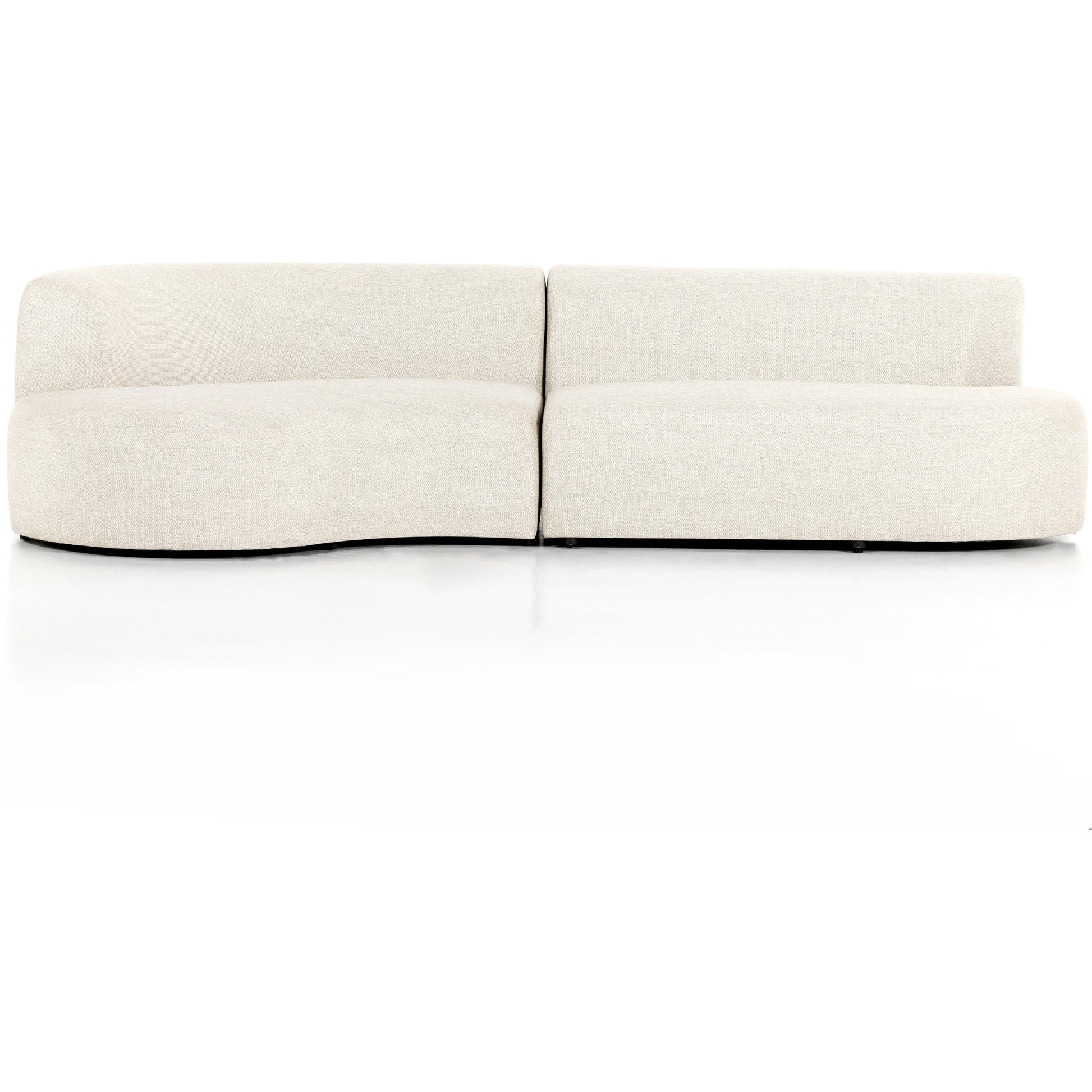 Opal Outdoor 2-Piece Sectional by Four Hands. Made from 100% olefin, 91% polyurethane foam pad, 9% polyester fiber batting, aluminum in a modern style.