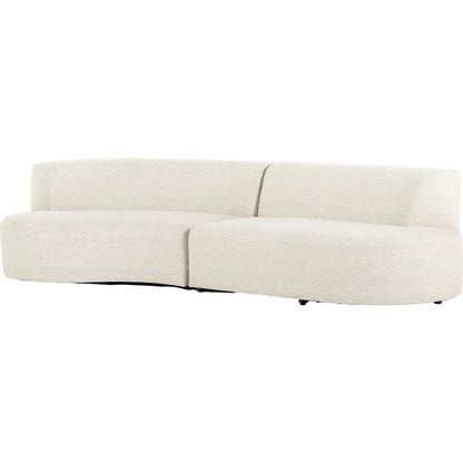 Opal Outdoor 2-Piece Sectional by Four Hands. Made from 100% olefin, 91% polyurethane foam pad, 9% polyester fiber batting, aluminum in a modern style.