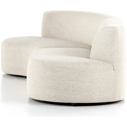 Opal Outdoor 2-Piece Sectional by Four Hands. Made from 100% olefin, 91% polyurethane foam pad, 9% polyester fiber batting, aluminum in a modern style.