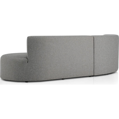 Opal Outdoor 2-Piece Sectional by Four Hands. Made from 100% olefin, 91% polyurethane foam pad, 9% polyester fiber batting, aluminum in a modern style.