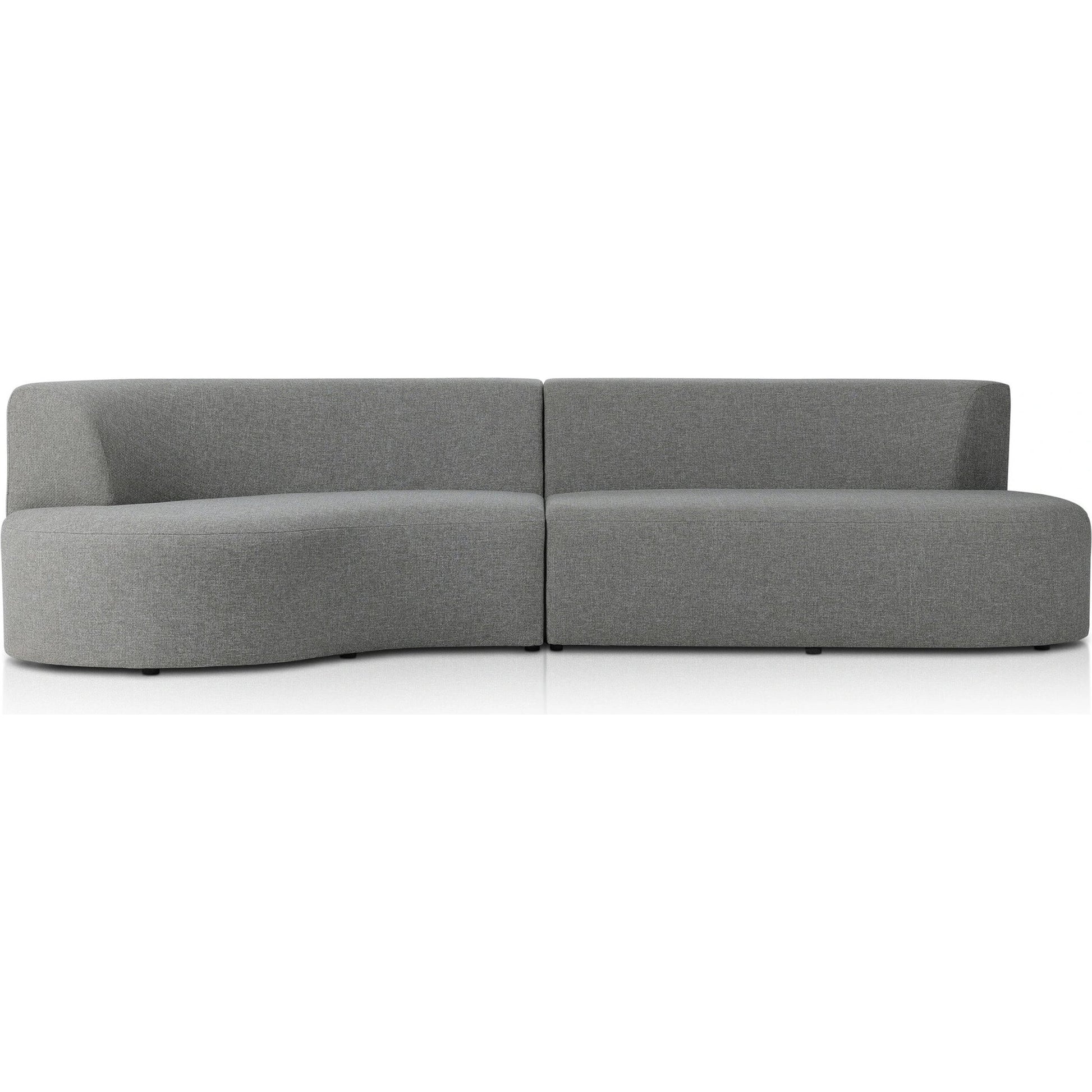 Opal Outdoor 2-Piece Sectional by Four Hands. Made from 100% olefin, 91% polyurethane foam pad, 9% polyester fiber batting, aluminum in a modern style.