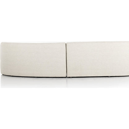 Opal Outdoor 2-Piece Sectional by Four Hands. Made from 100% olefin, 91% polyurethane foam pad, 9% polyester fiber batting, aluminum in a modern style.