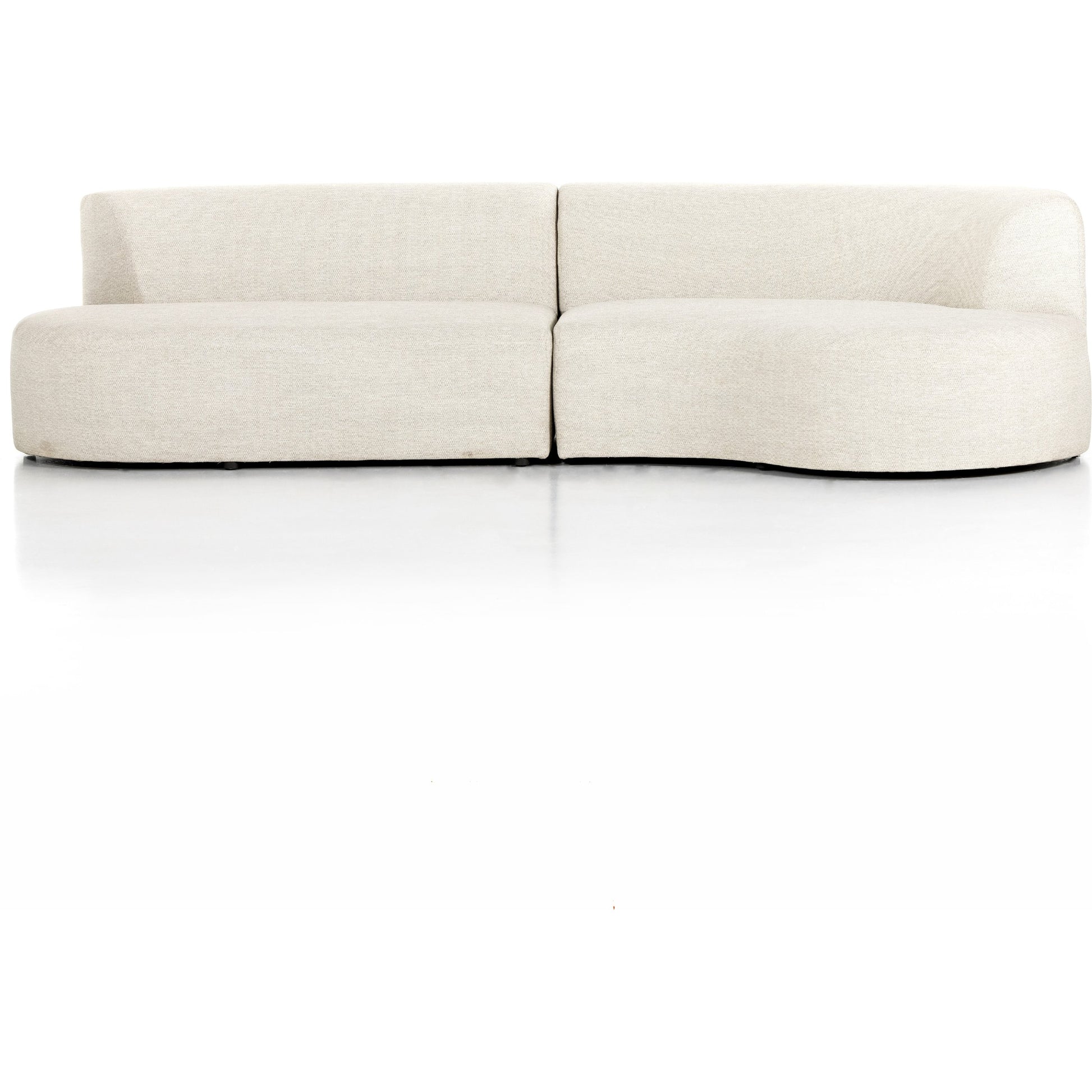 Opal Outdoor 2-Piece Sectional by Four Hands. Made from 100% olefin, 91% polyurethane foam pad, 9% polyester fiber batting, aluminum in a modern style.