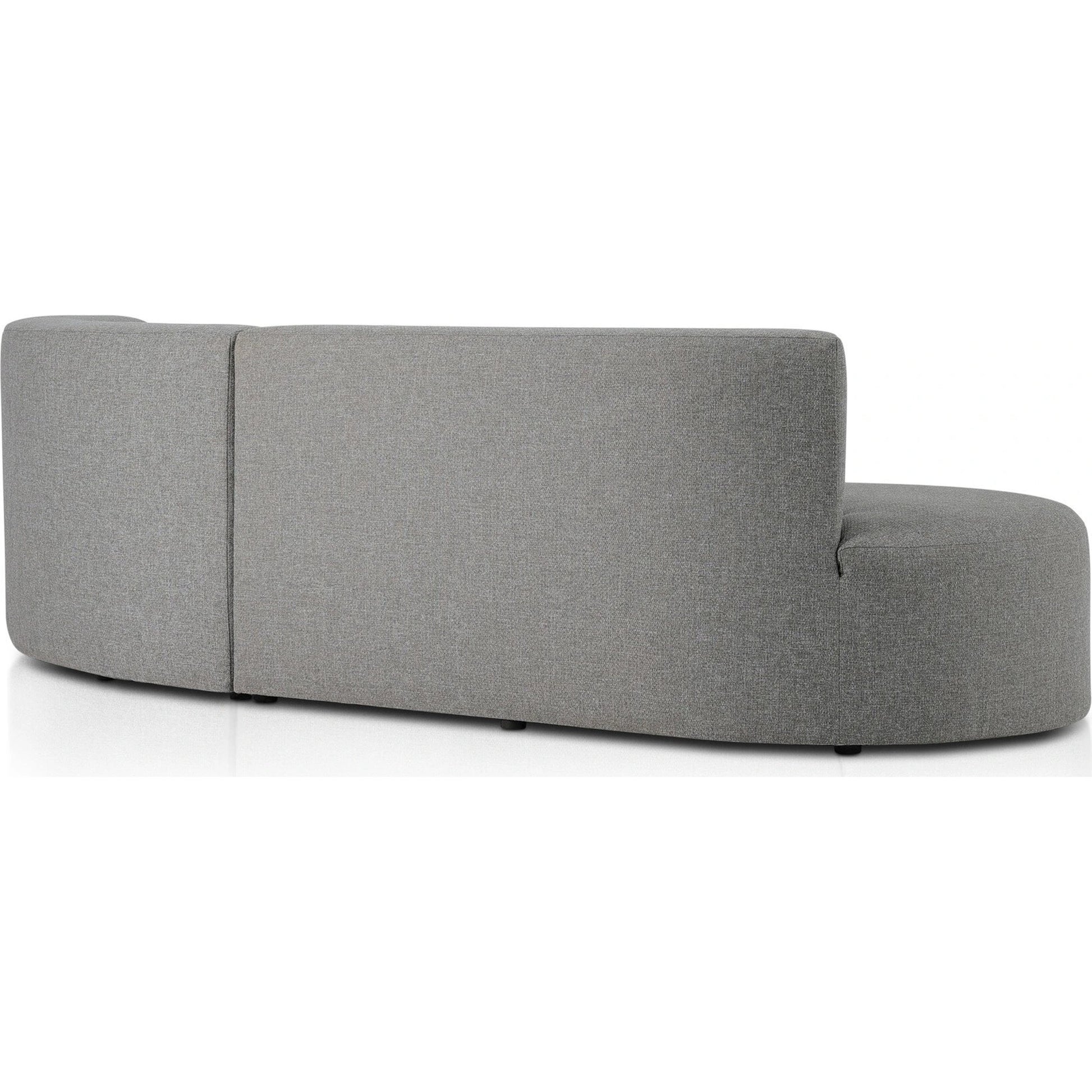 Opal Outdoor 2-Piece Sectional by Four Hands. Made from 100% olefin, 91% polyurethane foam pad, 9% polyester fiber batting, aluminum in a modern style.