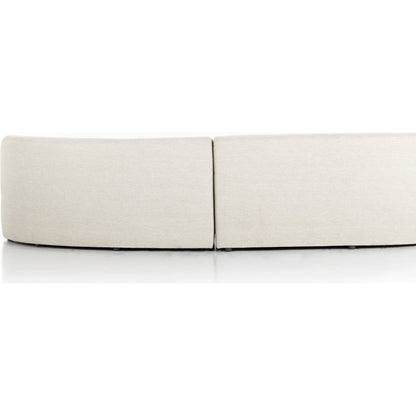 Opal Outdoor 2-Piece Sectional by Four Hands. Made from 100% olefin, 91% polyurethane foam pad, 9% polyester fiber batting, aluminum in a modern style.