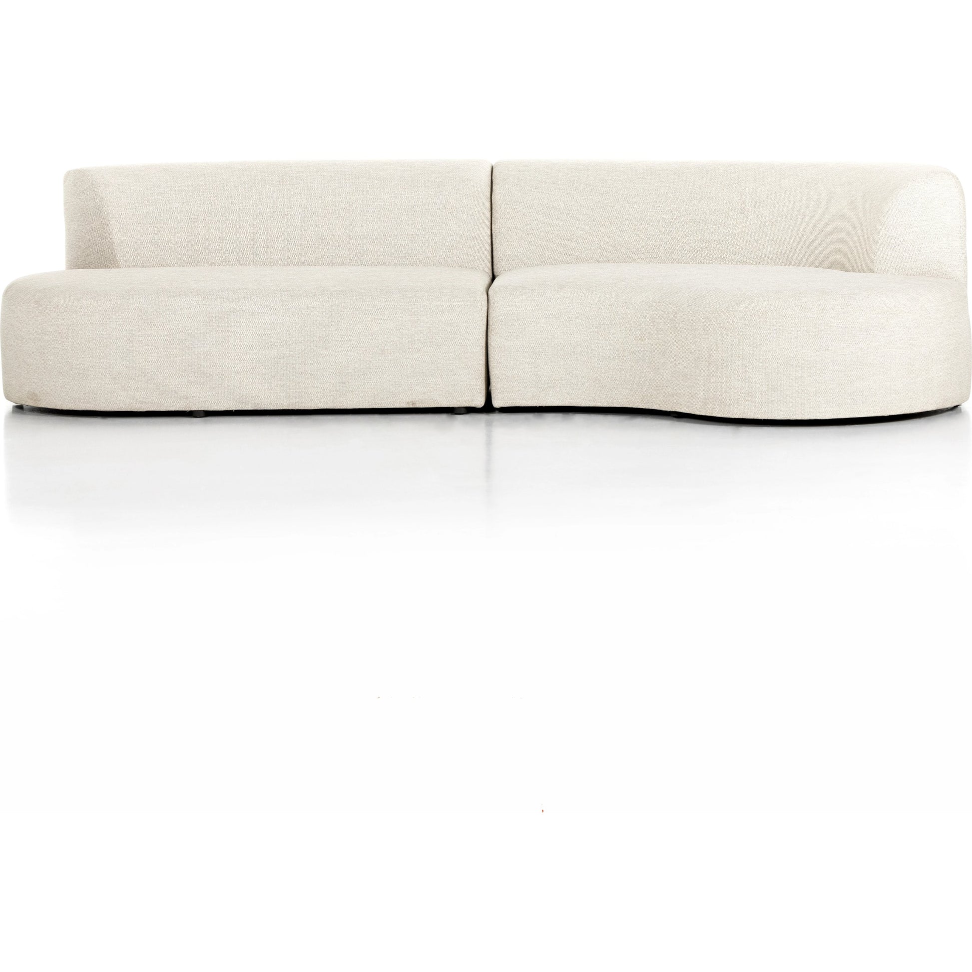 Opal Outdoor 2-Piece Sectional by Four Hands. Made from 100% olefin, 91% polyurethane foam pad, 9% polyester fiber batting, aluminum in a modern style.