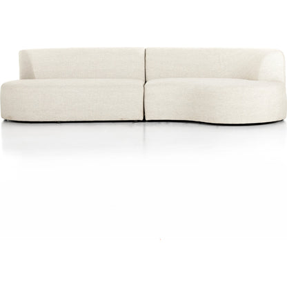 Opal Outdoor 2-Piece Sectional by Four Hands. Made from 100% olefin, 91% polyurethane foam pad, 9% polyester fiber batting, aluminum in a modern style.