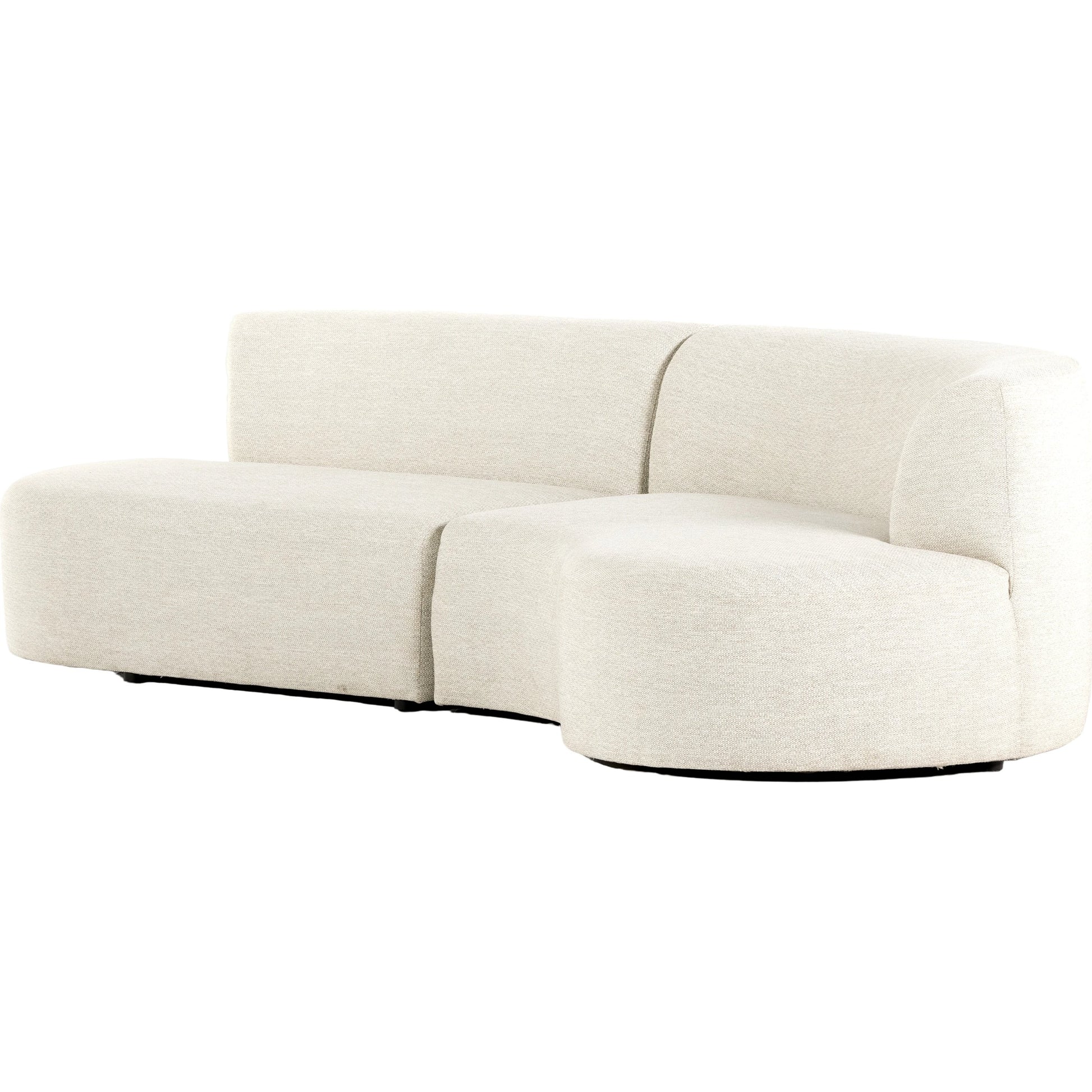 Opal Outdoor 2-Piece Sectional by Four Hands. Made from 100% olefin, 91% polyurethane foam pad, 9% polyester fiber batting, aluminum in a modern style.