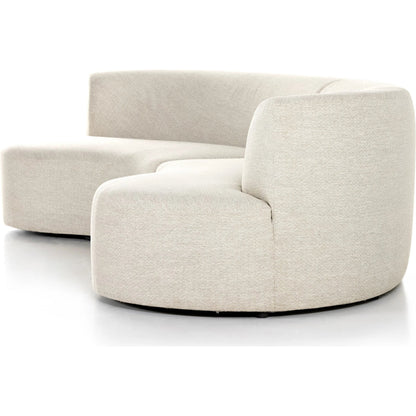 Opal Outdoor 2-Piece Sectional by Four Hands. Made from 100% olefin, 91% polyurethane foam pad, 9% polyester fiber batting, aluminum in a modern style.