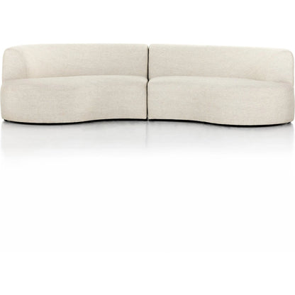 Opal Outdoor 2-Piece Sectional by Four Hands. Made from 100% olefin, 91% polyurethane foam pad, 9% polyester fiber batting, aluminum in a modern style.