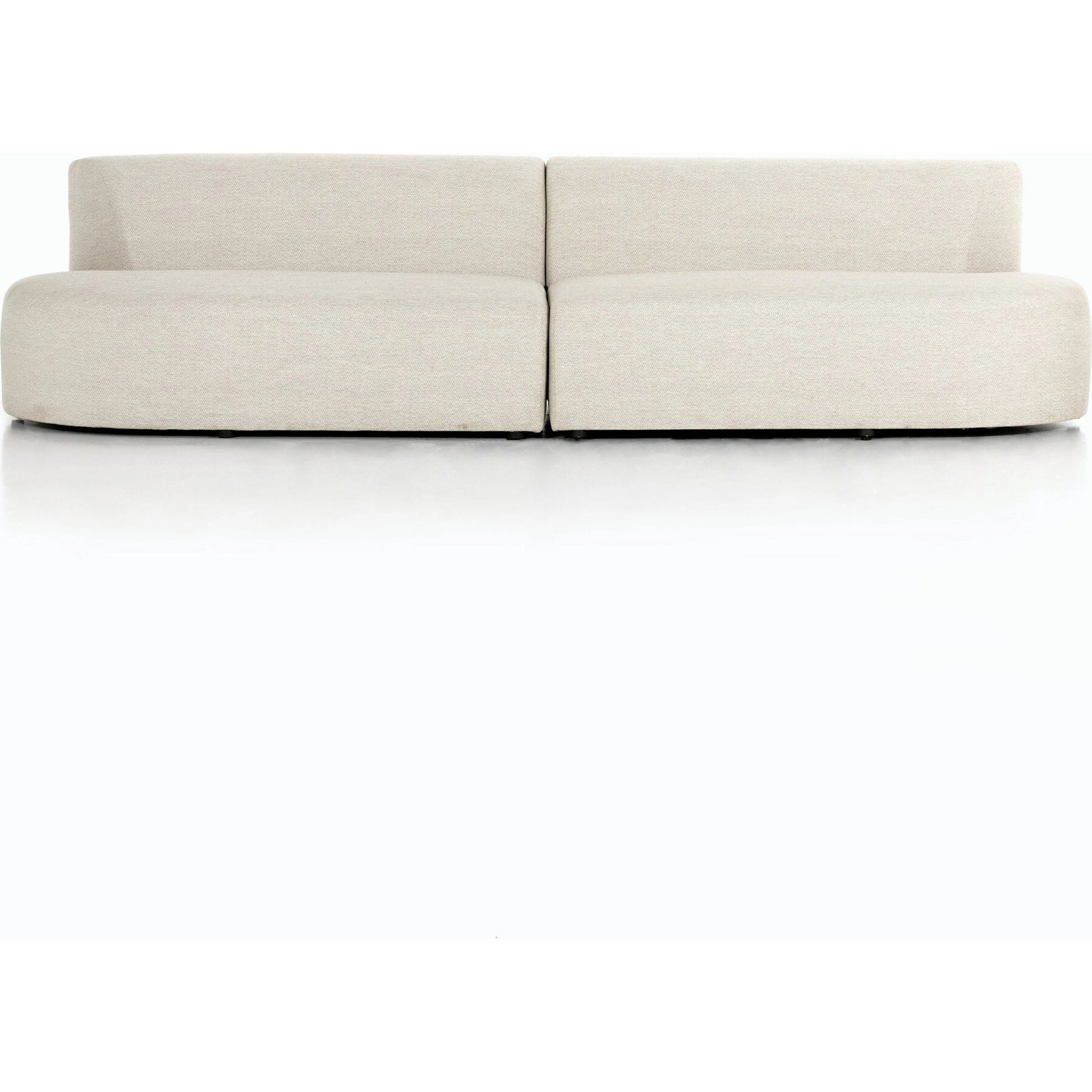 Opal Outdoor 2-Piece Sectional by Four Hands. Made from 100% olefin, 91% polyurethane foam pad, 9% polyester fiber batting, aluminum in a modern style.