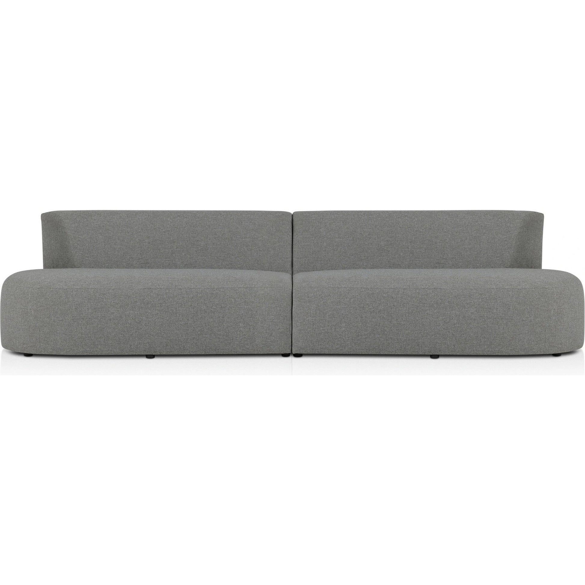 Opal Outdoor 2-Piece Sectional by Four Hands. Made from 100% olefin, 91% polyurethane foam pad, 9% polyester fiber batting, aluminum in a modern style.