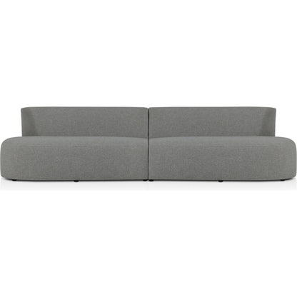 Opal Outdoor 2-Piece Sectional by Four Hands. Made from 100% olefin, 91% polyurethane foam pad, 9% polyester fiber batting, aluminum in a modern style.