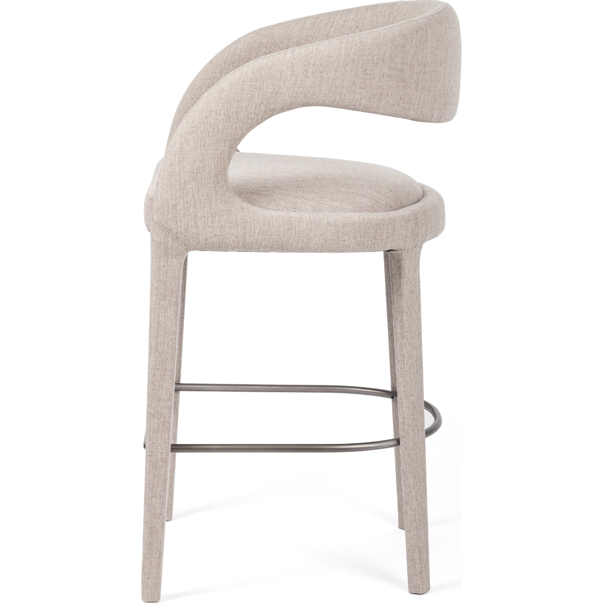 Hawkins Bar Stool by Four Hands in gunmetal. Made from unique in a coastal style.