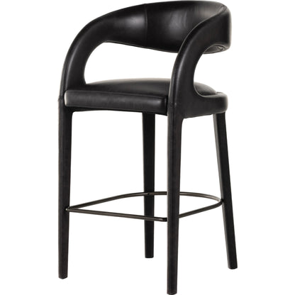 Hawkins Bar Stool by Four Hands in gunmetal. Made from unique in a coastal style.