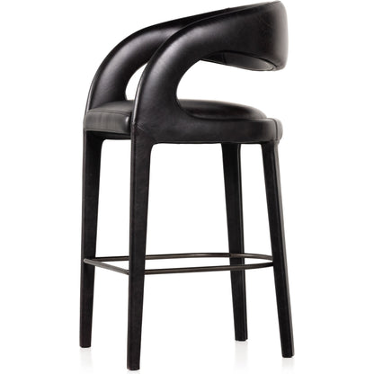 Hawkins Bar Stool by Four Hands in gunmetal. Made from unique in a coastal style.