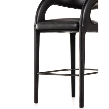 Hawkins Bar Stool by Four Hands in gunmetal. Made from unique in a coastal style.