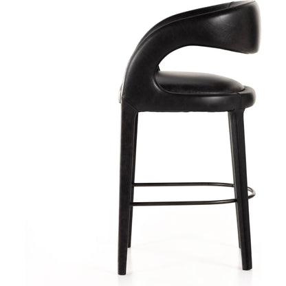 Hawkins Bar Stool by Four Hands in gunmetal. Made from unique in a coastal style.