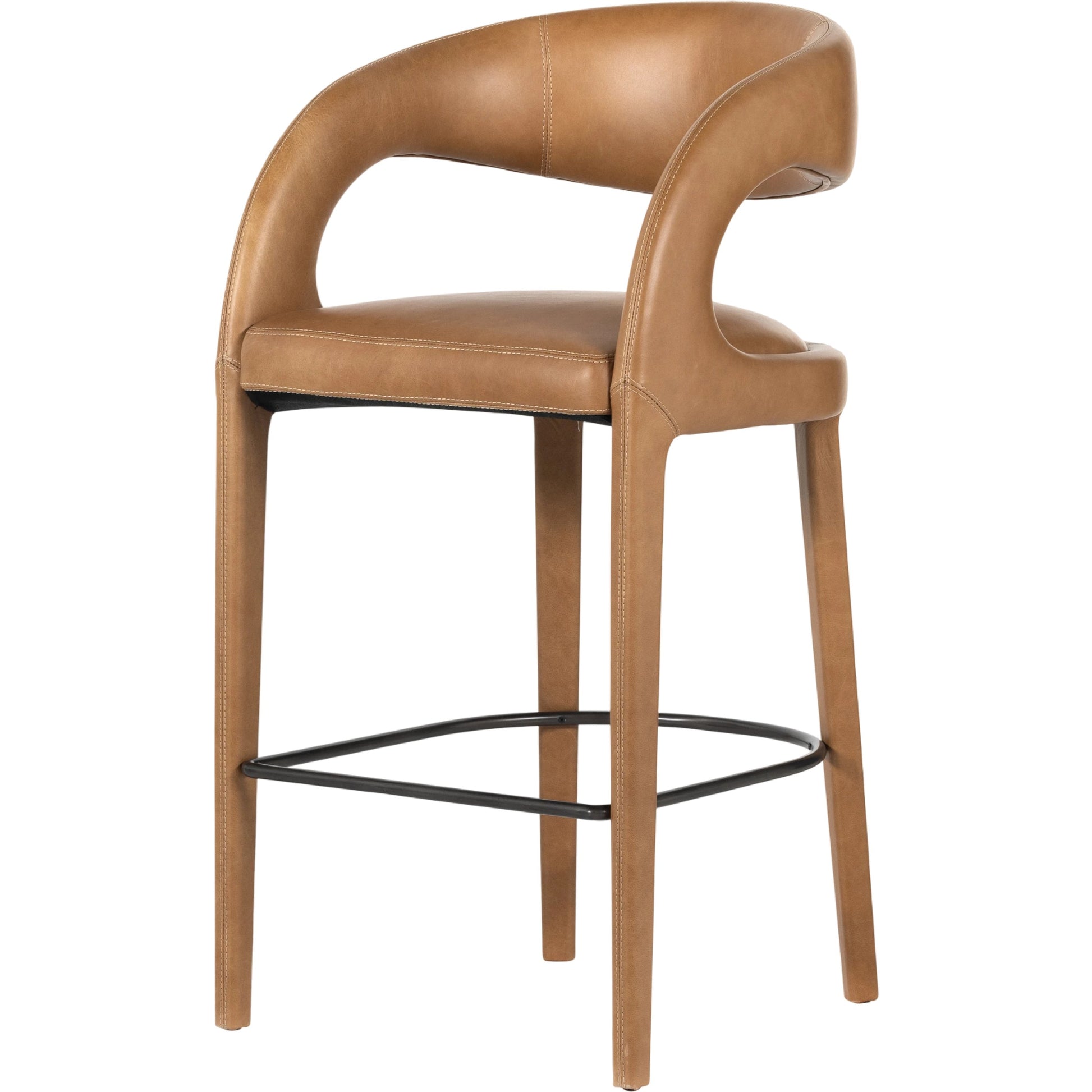 Hawkins Bar Stool by Four Hands in gunmetal. Made from unique in a coastal style.