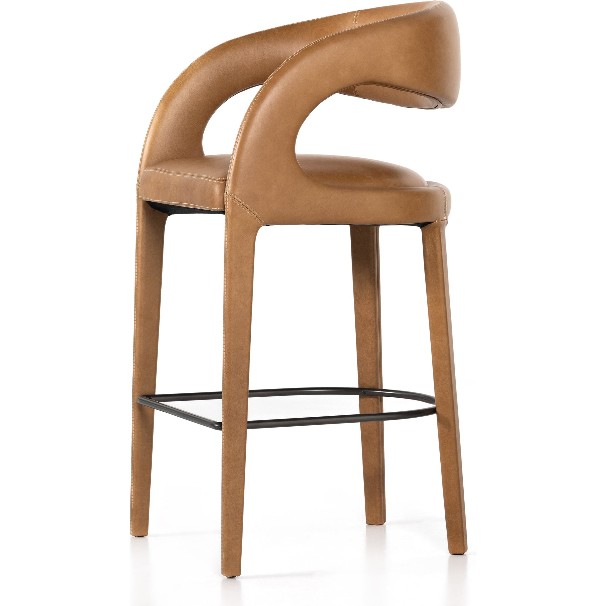 Hawkins Bar Stool by Four Hands in gunmetal. Made from unique in a coastal style.