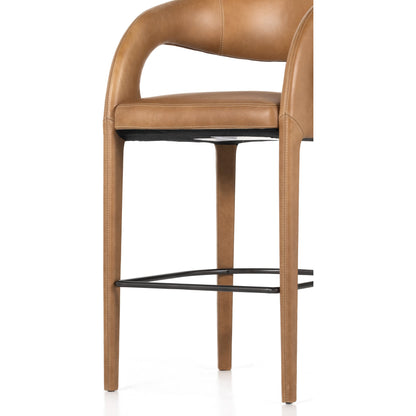 Hawkins Bar Stool by Four Hands in gunmetal. Made from unique in a coastal style.