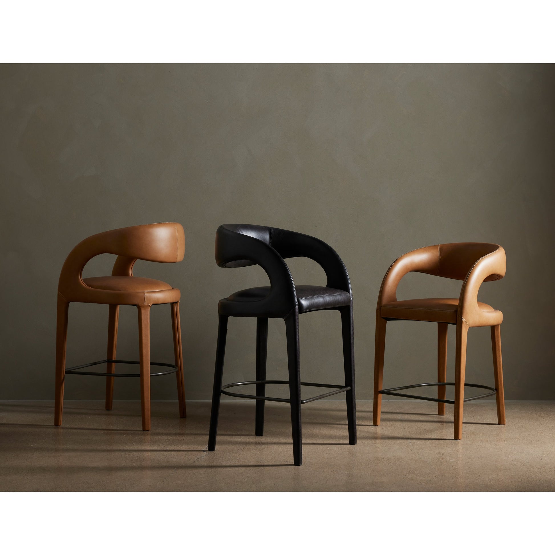 Hawkins Bar Stool by Four Hands in gunmetal. Made from unique in a coastal style.