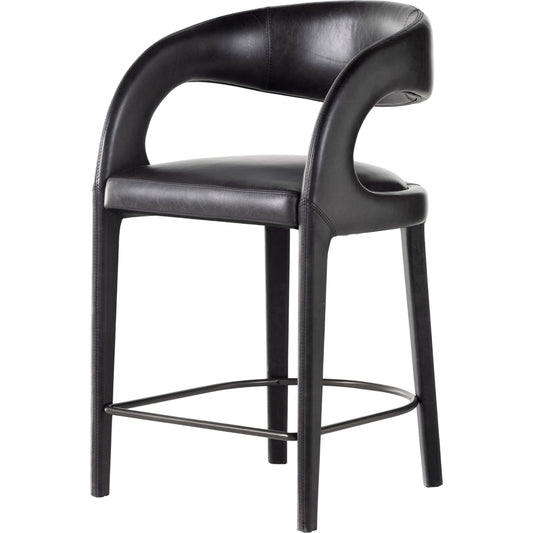 Hawkins Counter Stool by Four Hands in gunmetal. Made from unique in a modern style.