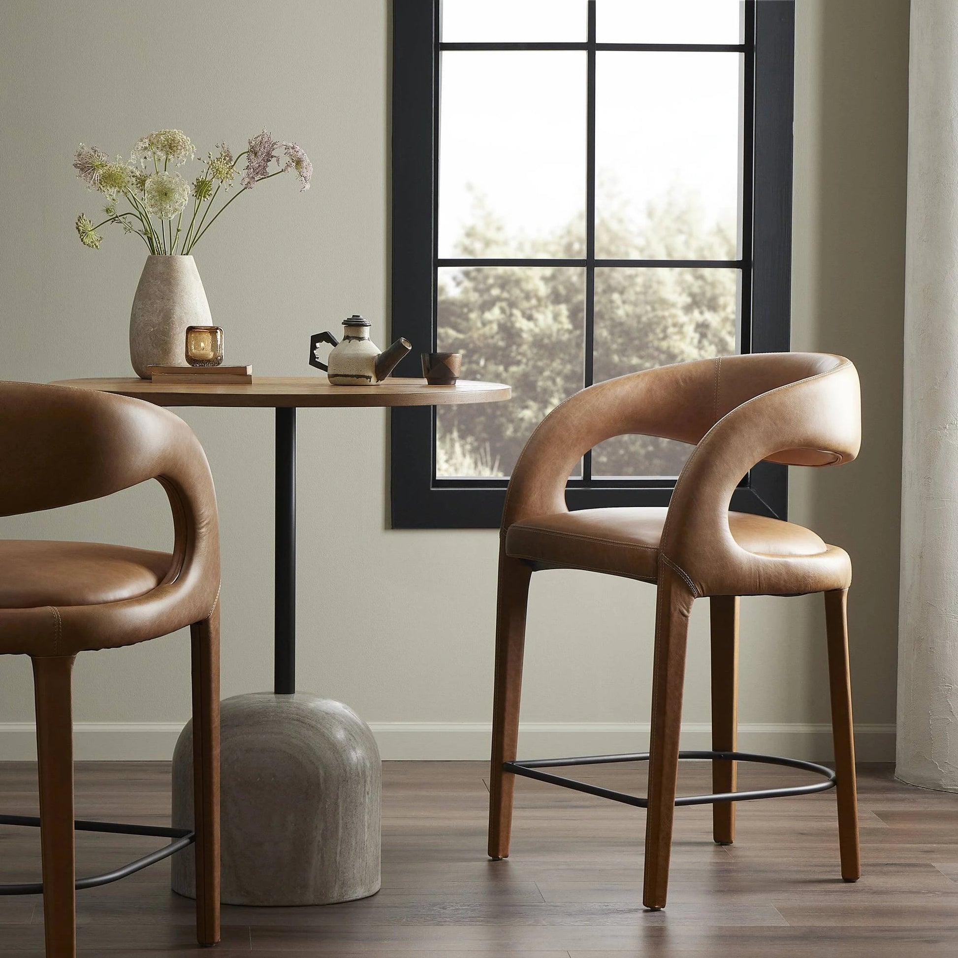 Hawkins Counter Stool by Four Hands in gunmetal. Made from unique in a modern style.