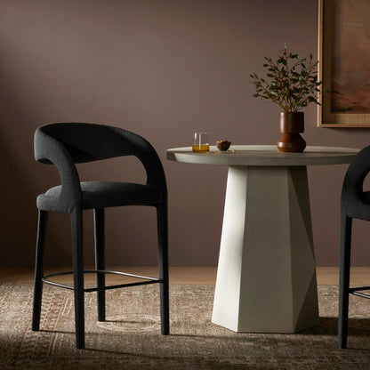 Hawkins Bar Stool by Four Hands in gunmetal. Made from unique in a coastal style.