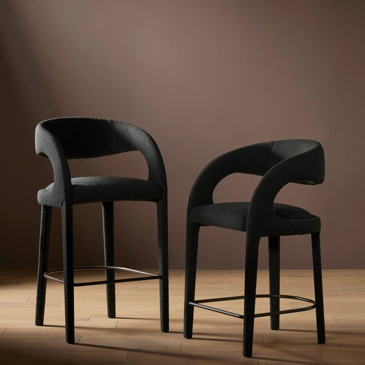 Hawkins Counter Stool by Four Hands in gunmetal. Made from unique in a modern style.