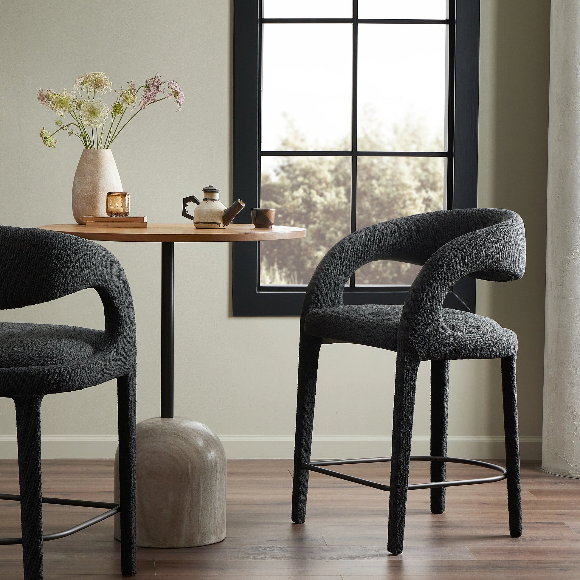 Hawkins Counter Stool by Four Hands in gunmetal. Made from unique in a modern style.