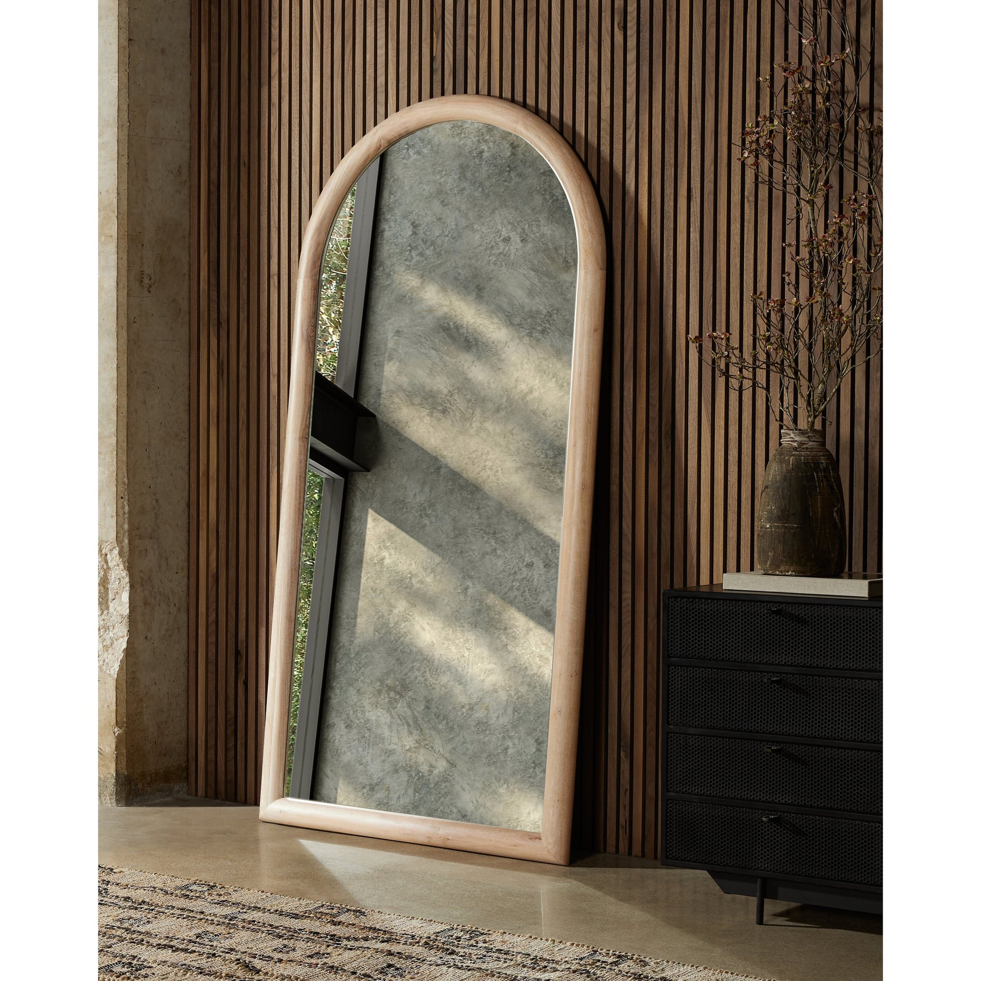Gulliver Floor Mirror by Four Hands. Made from solid acacia, mirror in a transitional style.