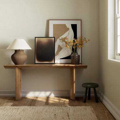 Pickford Console Table by Four Hands in dusted oak veneer, dusted oak thin veneer and dusted oak. Made from thick oak veneer, engineered hardwood in a cottage & farmhouse style.