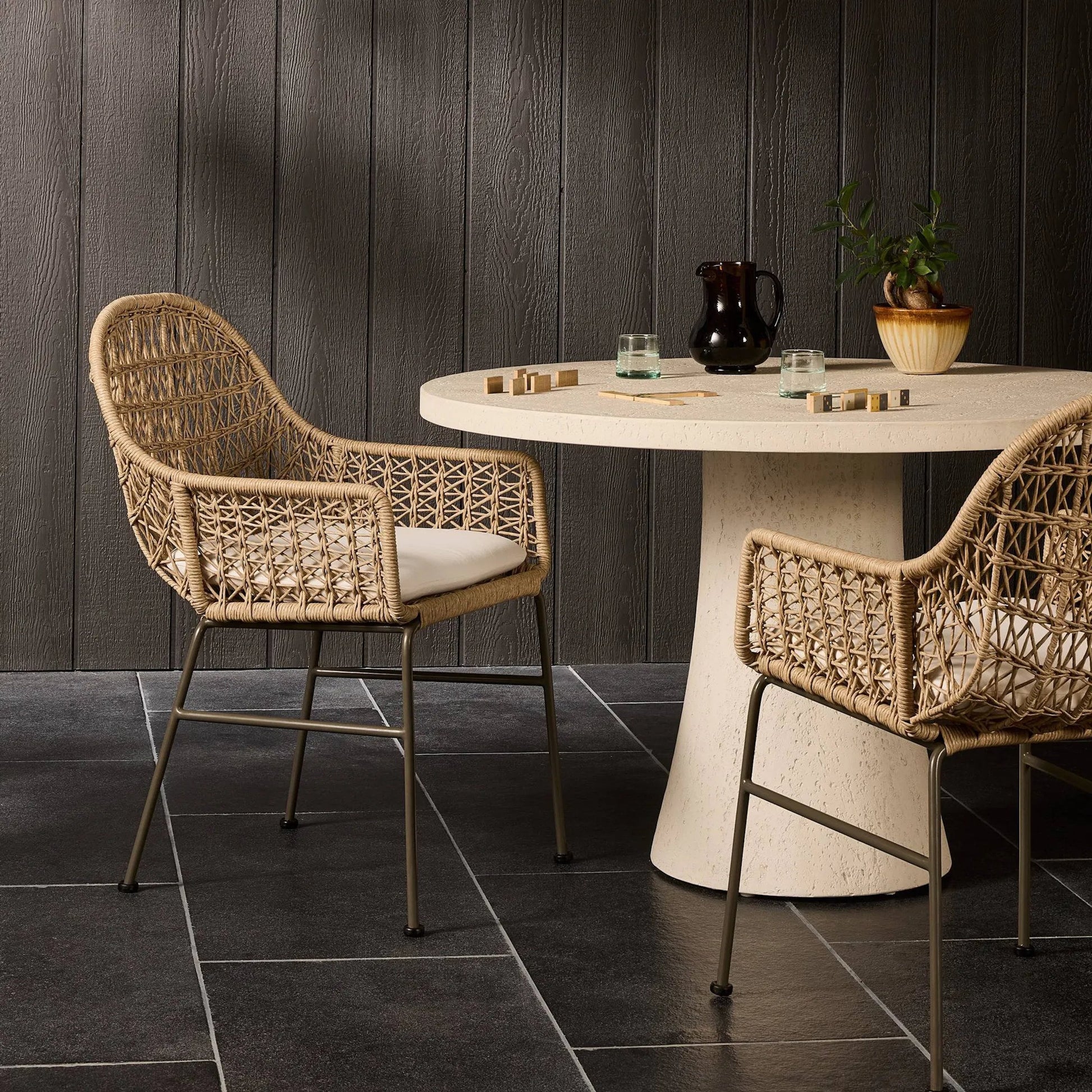 Bandera Outdoor Woven Dining Chair by Four Hands. Made from unique in a eclectic & global style.