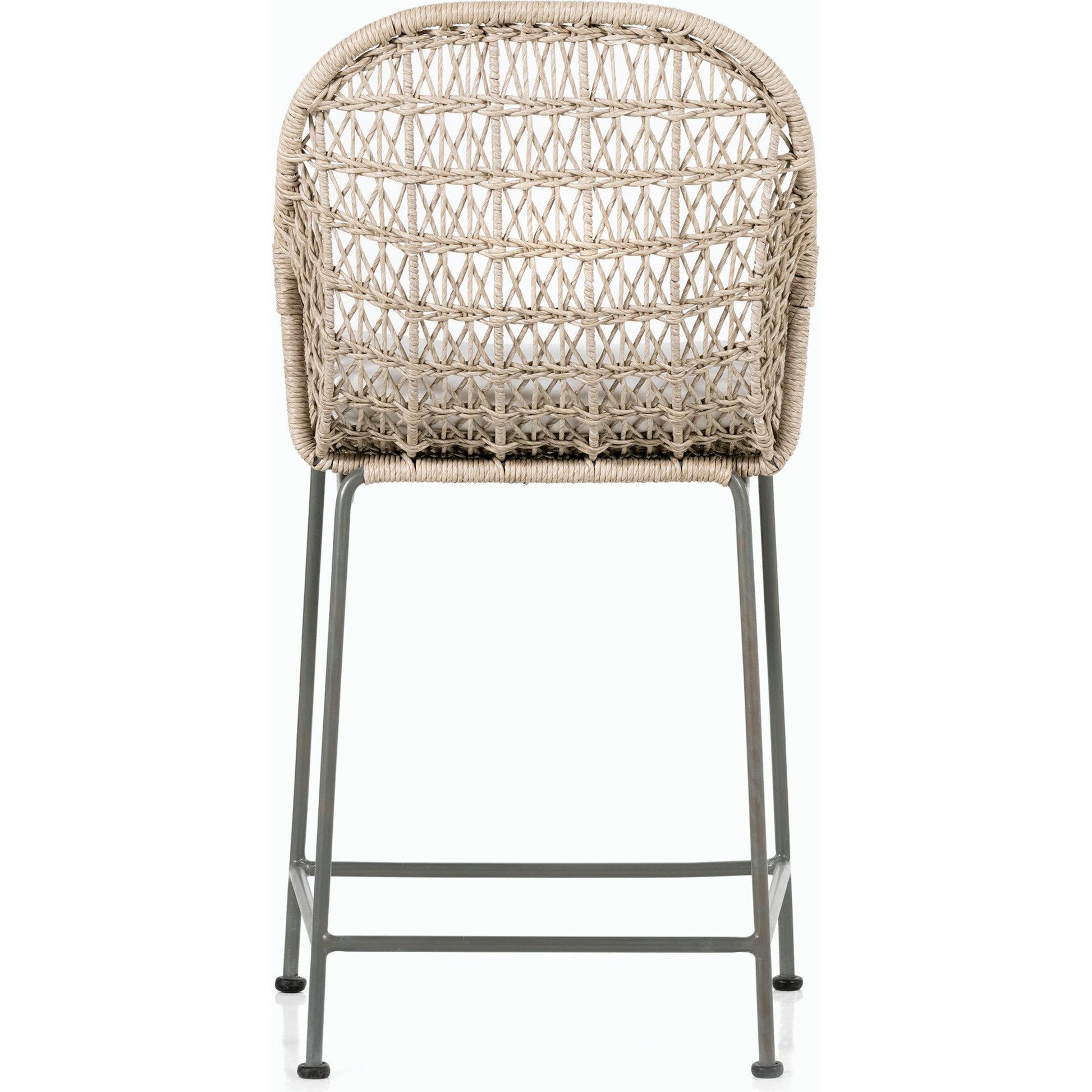 Bandera Counter Stool by Four Hands in vintage white and gray bronze. Made from unique in a coastal style.