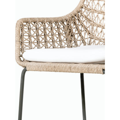 Bandera Counter Stool by Four Hands in vintage white and gray bronze. Made from unique in a coastal style.