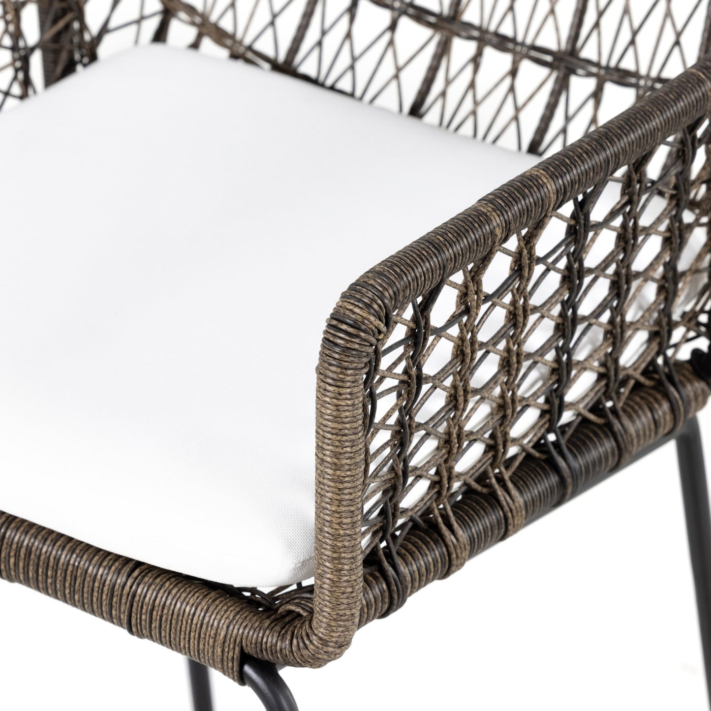 050 SI-1797764 | Additional Silo | Bandera Counter Stool by Four Hands in distressed grey and natural black. Made from 100% olefin, iron, 100% polyethylene in a coastal style.