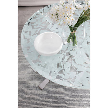Snowscape Round Cocktail Table by Artistica Home in polished stainless steel. Made from unique in a modern style.