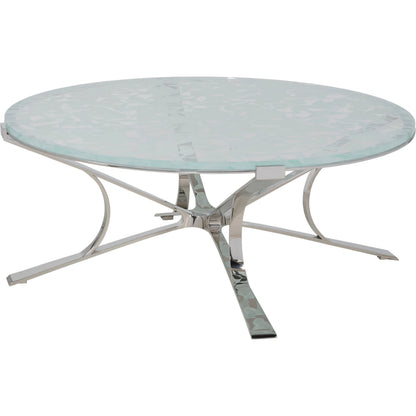 Snowscape Round Cocktail Table by Artistica Home in polished stainless steel. Made from unique in a modern style.